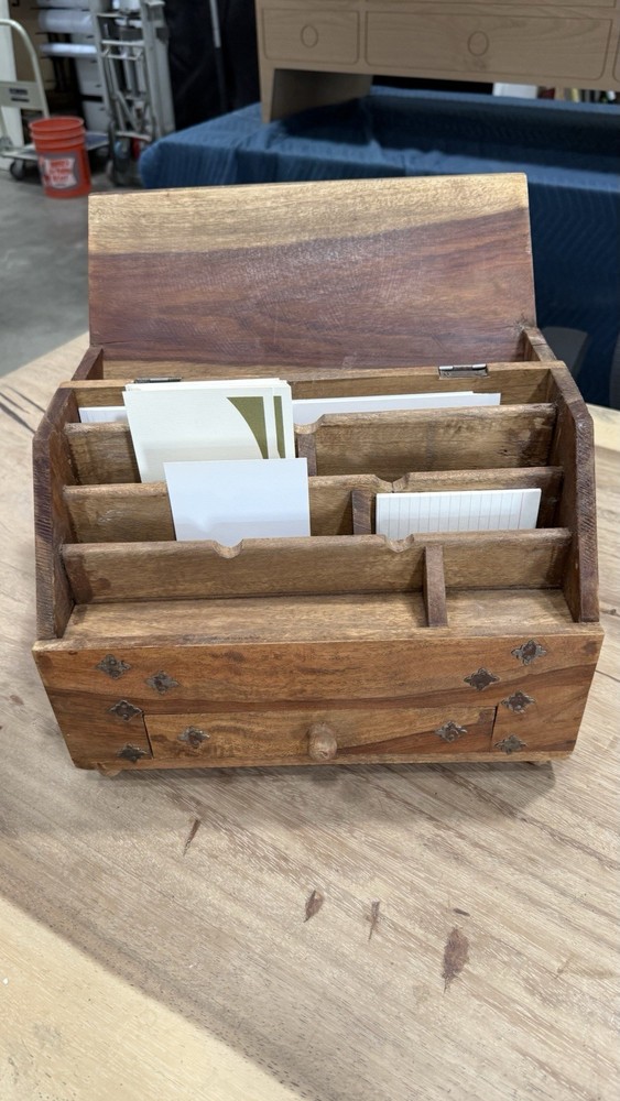 Antique Slope Front Stationary Box