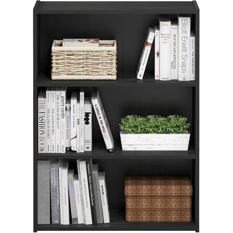 3-Tier Open Shelf Bookcase Dorm Living Office Heavy Duty Storage Solution New
