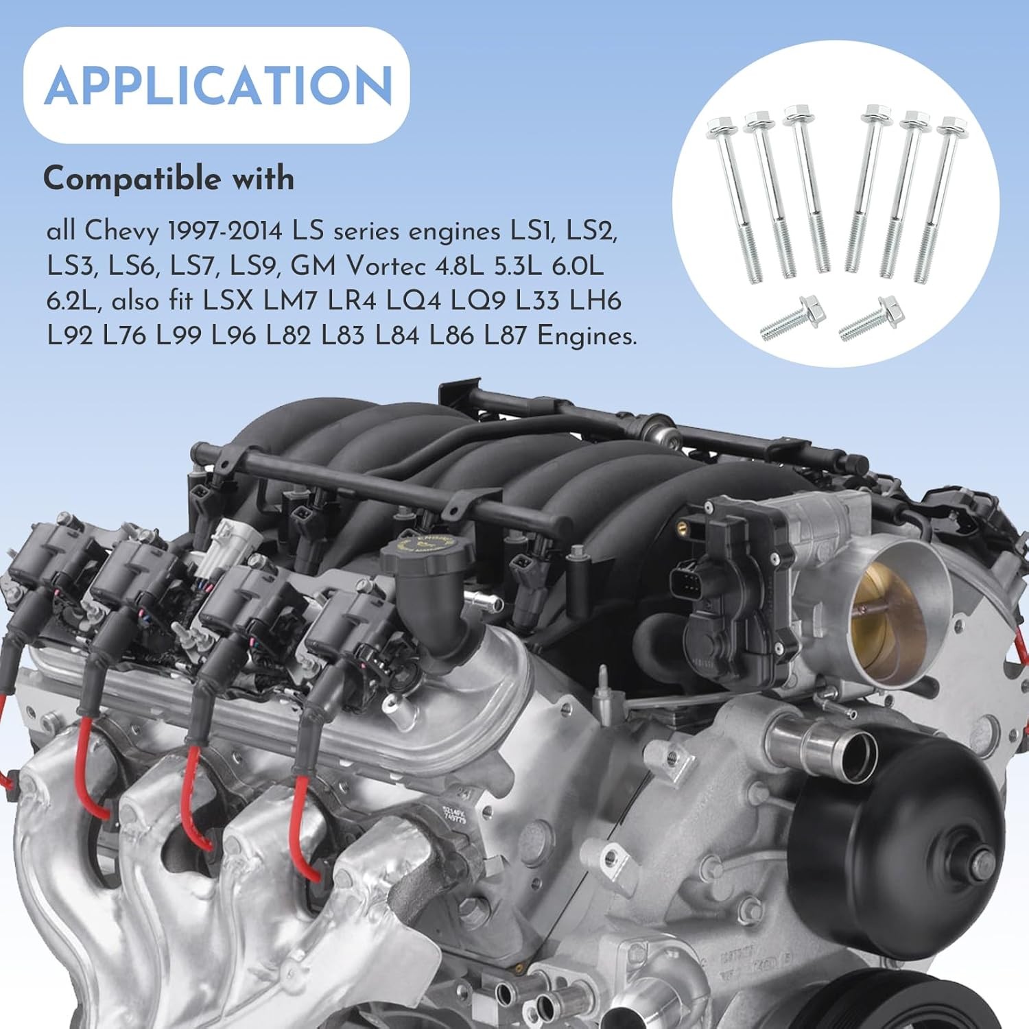 Water Pump Bolt & Thermostat Housing Bolts Kit Compatible with all Series En