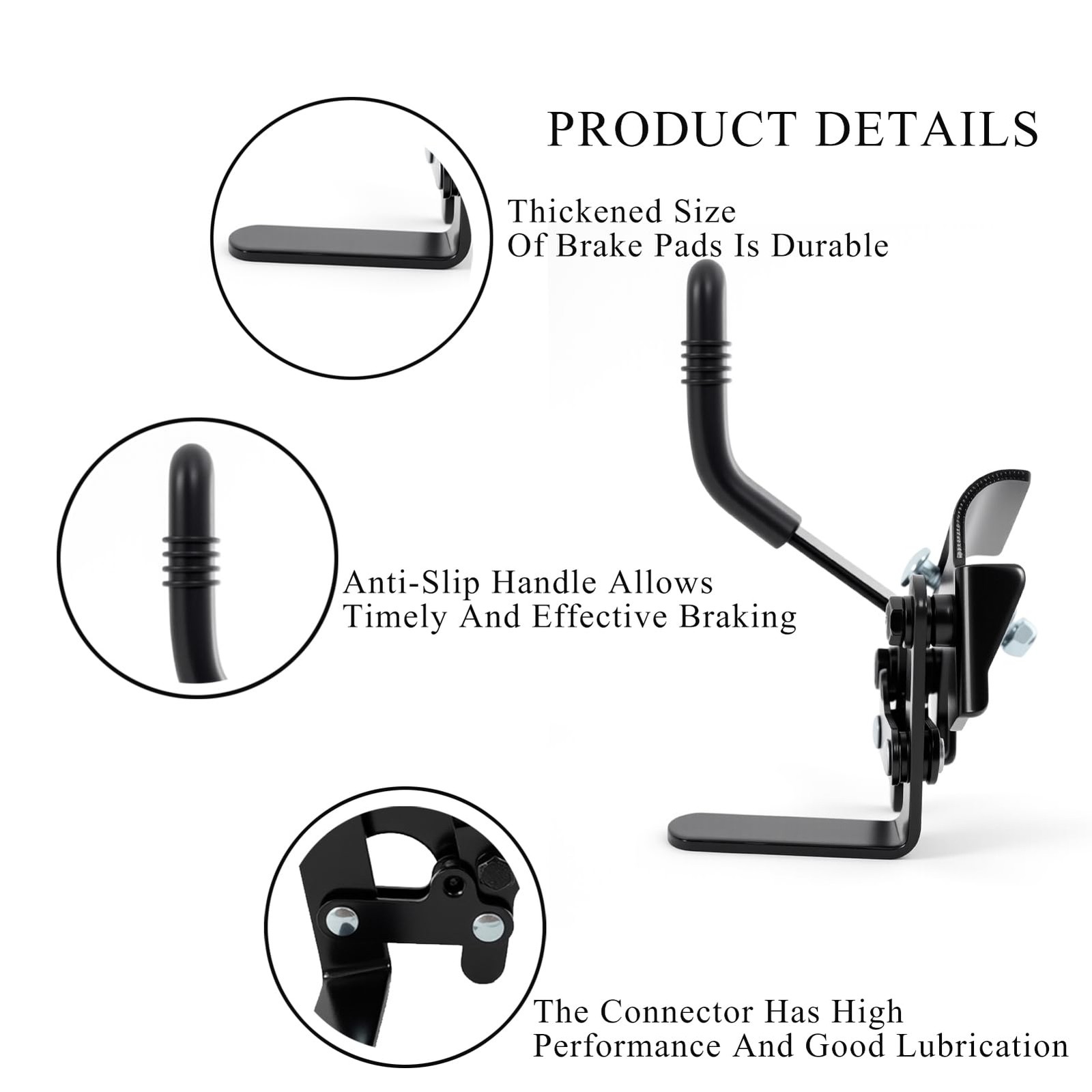 Wheelchair brakes, Universal Brake, Replacement Parts, Black, One Color