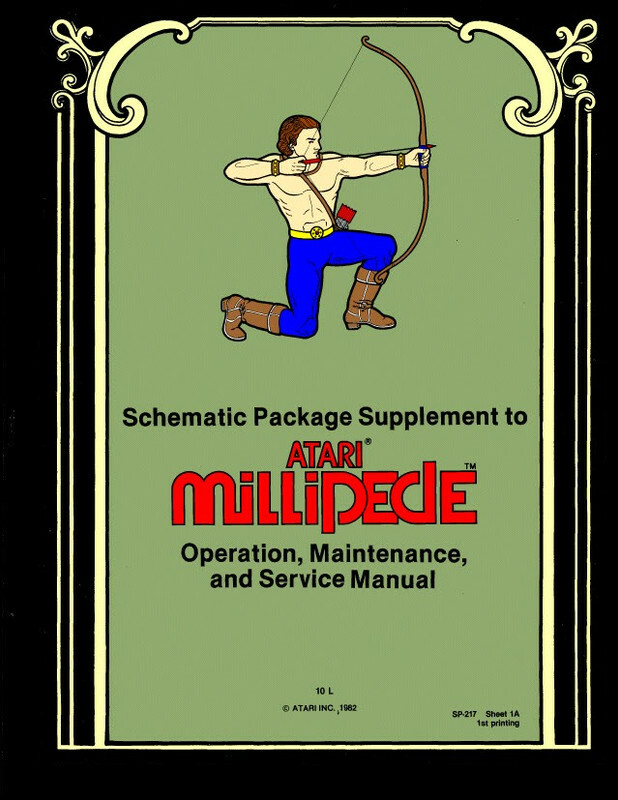 Millipede Schematic Pack Supplement Video Arcade Game Machine Manual Guide VC