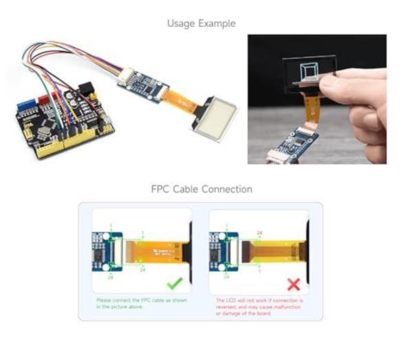 1.51inch Transparent OLED 128×64 Resolution Compatible with Raspberry Pi