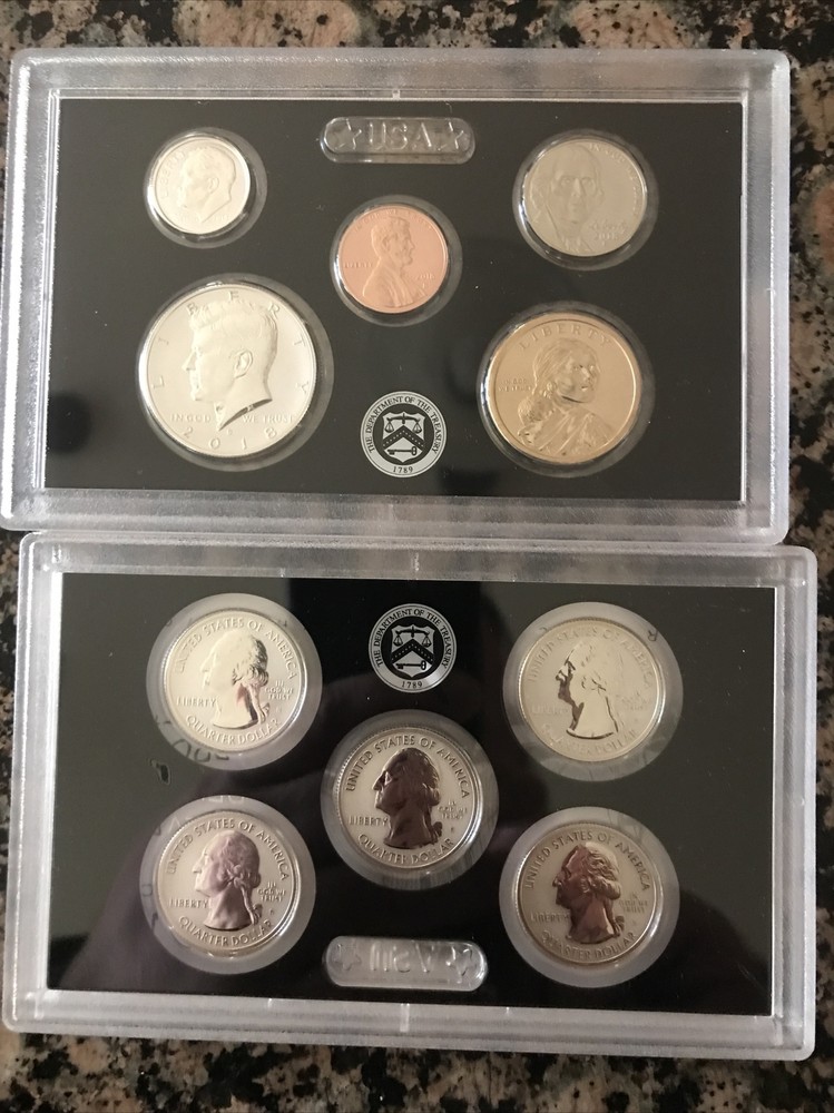 2018 San Francisco Mint Silver Reverse Proof Set with LIGHT FINISH Kennedy Half