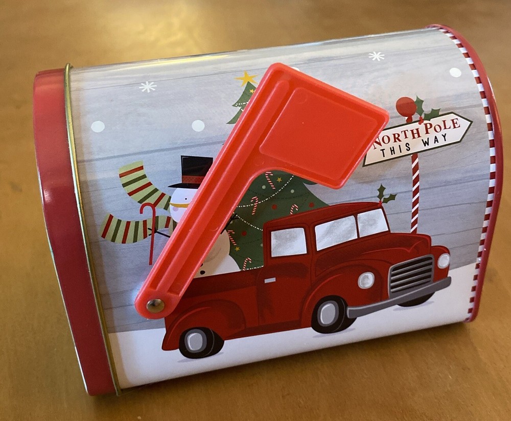 Greenbrier Christmas Gift Box Mailbox Tin