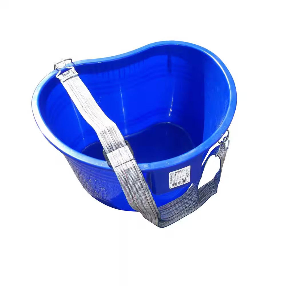 Plastic Kidney Shaped Picking Pail Bucket with Strap, 22 Quart, Red