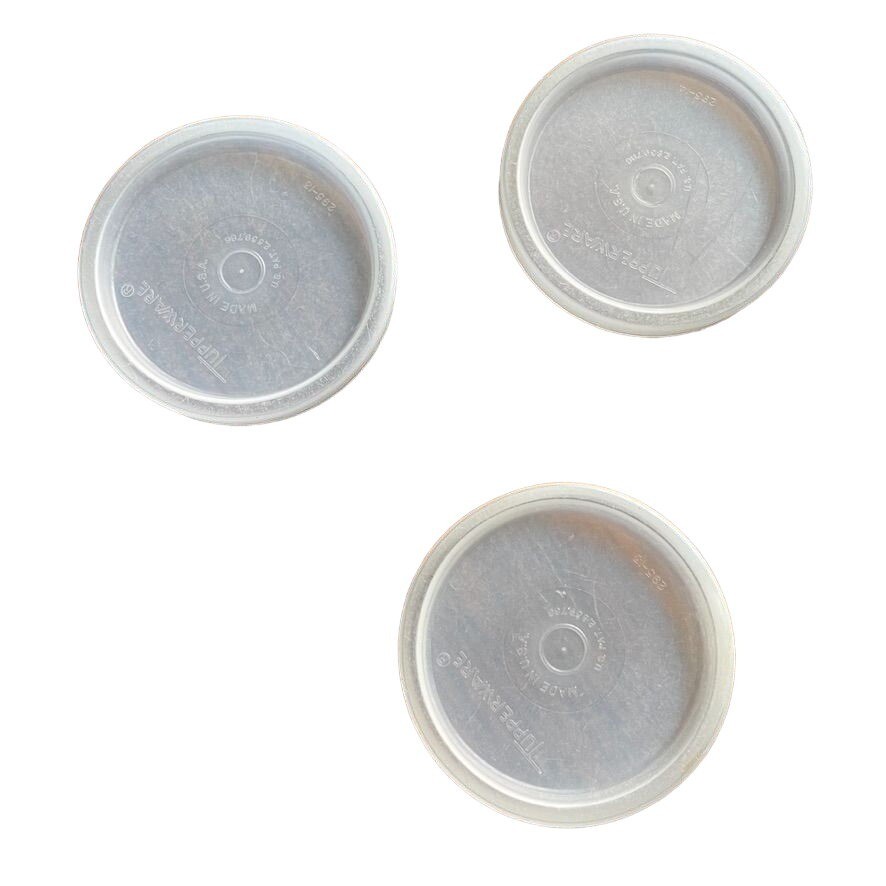 Set 3 Vintage Tupperware Clear Replacement Lids Model 295-14 u