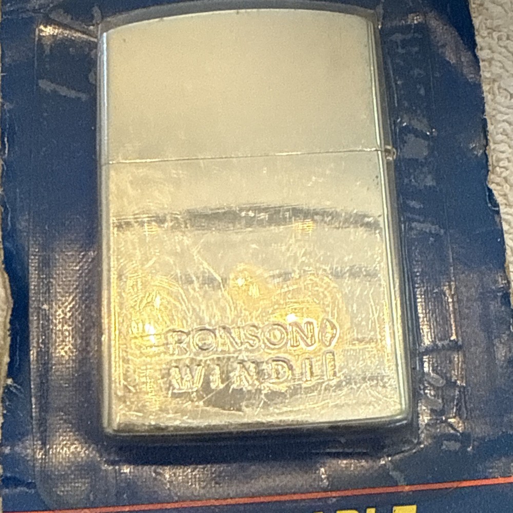 VTG RONSON WINDII WINDPROOF Refillable LIGHTER FLIP TOP - NOS Chrome