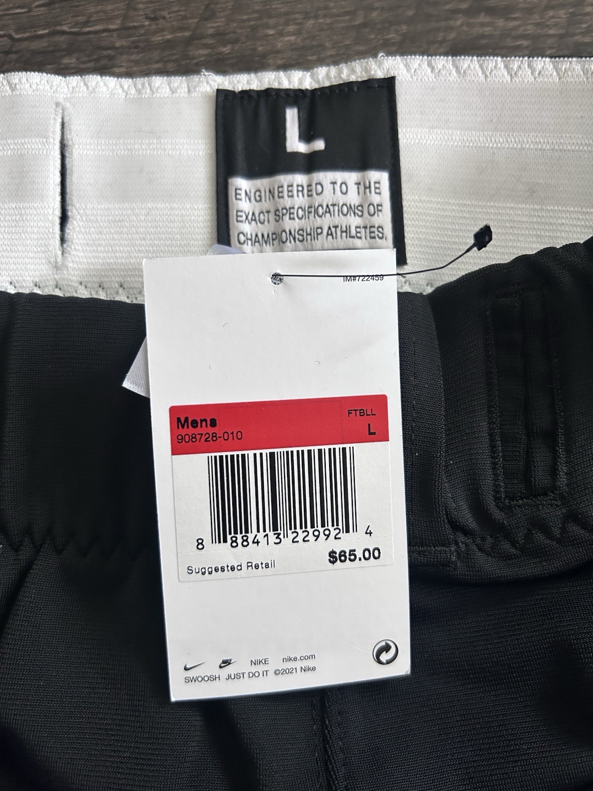 NEW NIKE Vapor Varsity Nike Football Pants Black Men’s Size Large 908728-010