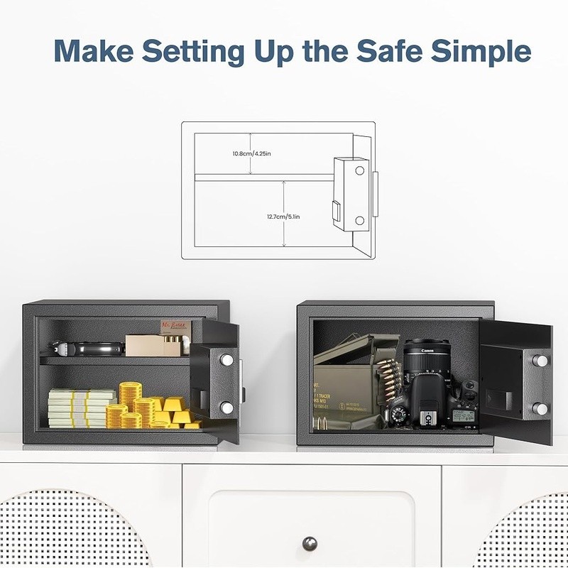 Compact Safe Box Electronic Lock Removable Shelf Anti-Theft Security System New