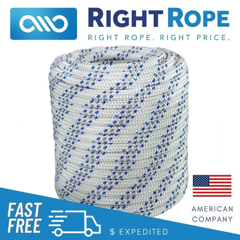 5/8" x 300' Double Braid Polyester Arborist Bull Rope Tree Rigging Line