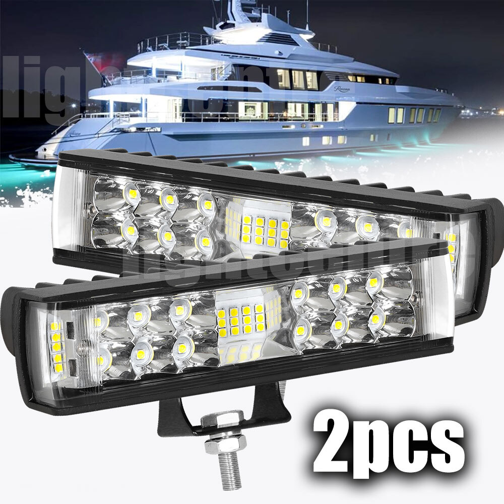 10000Lm Super Bright 6inch Spreader Deck Led Marine Lights (Set of 2) Boat Light