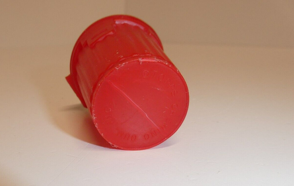 VTG 1970's Topps Garbage Trash Can Candy Gum Container Red