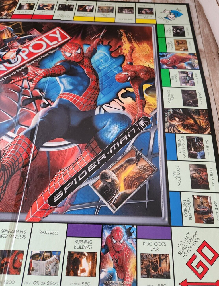 Marvel Spiderman Monopoly Replacement Game Board