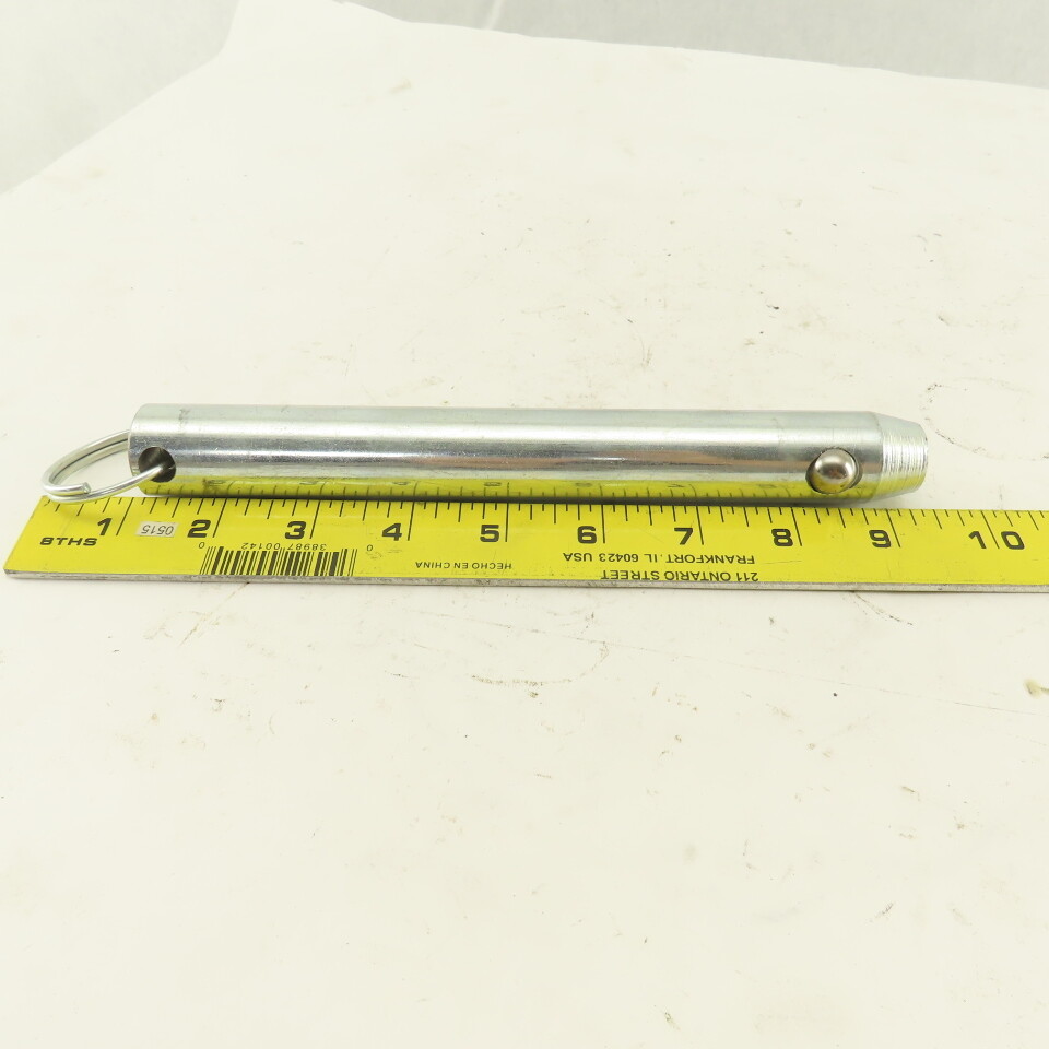 1" Ball Lock Hitch Pin Ring Grip No Shoulder 8"