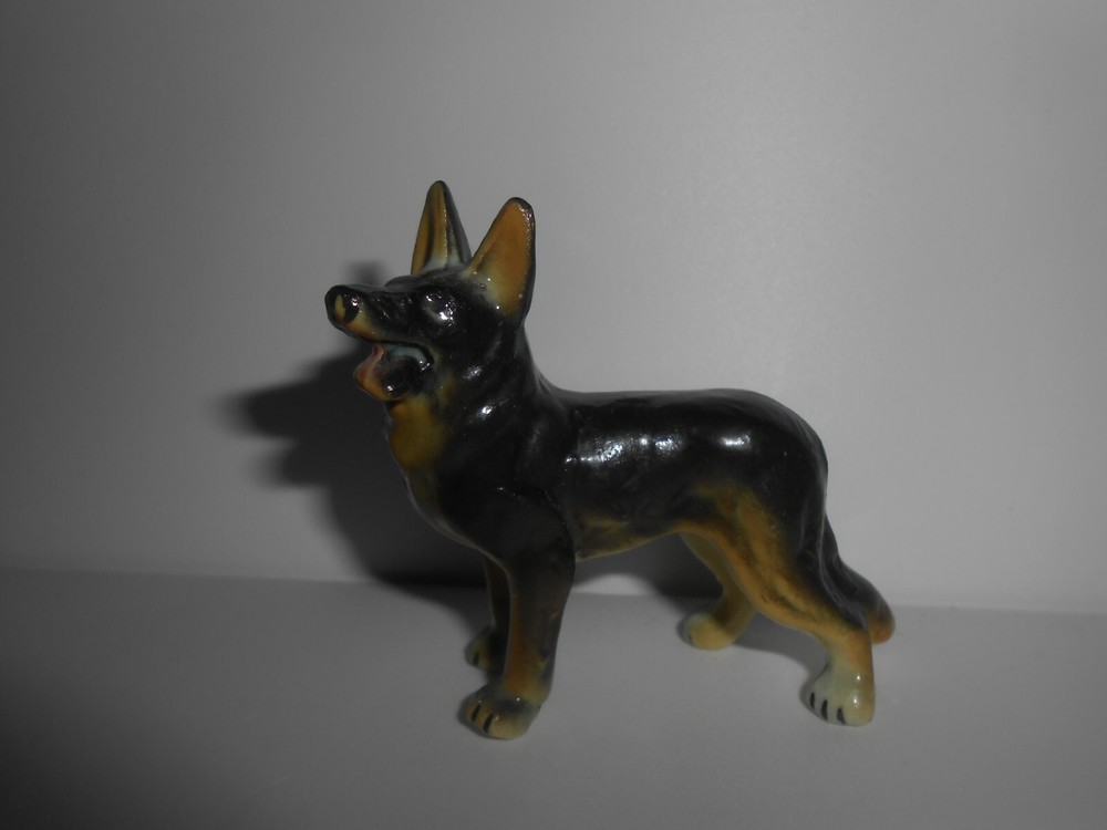 German Shepherd Miniature Figure Bone China