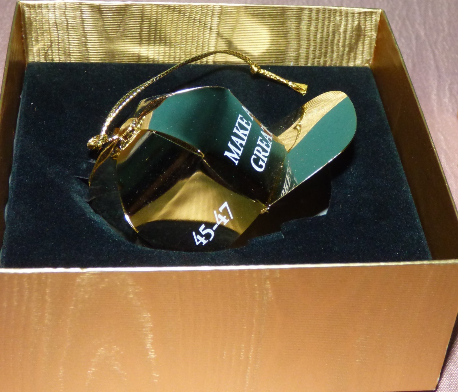 2024 Donald Trump Gold MAGA Hat Christmas Ornament 45-47