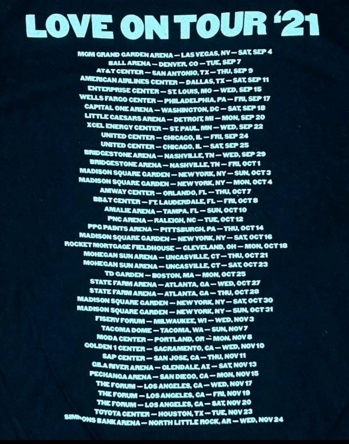 NEW! Harry Styles Love On Tour 2021 Black T-Shirt Two Sided Small Medium XL 2XL