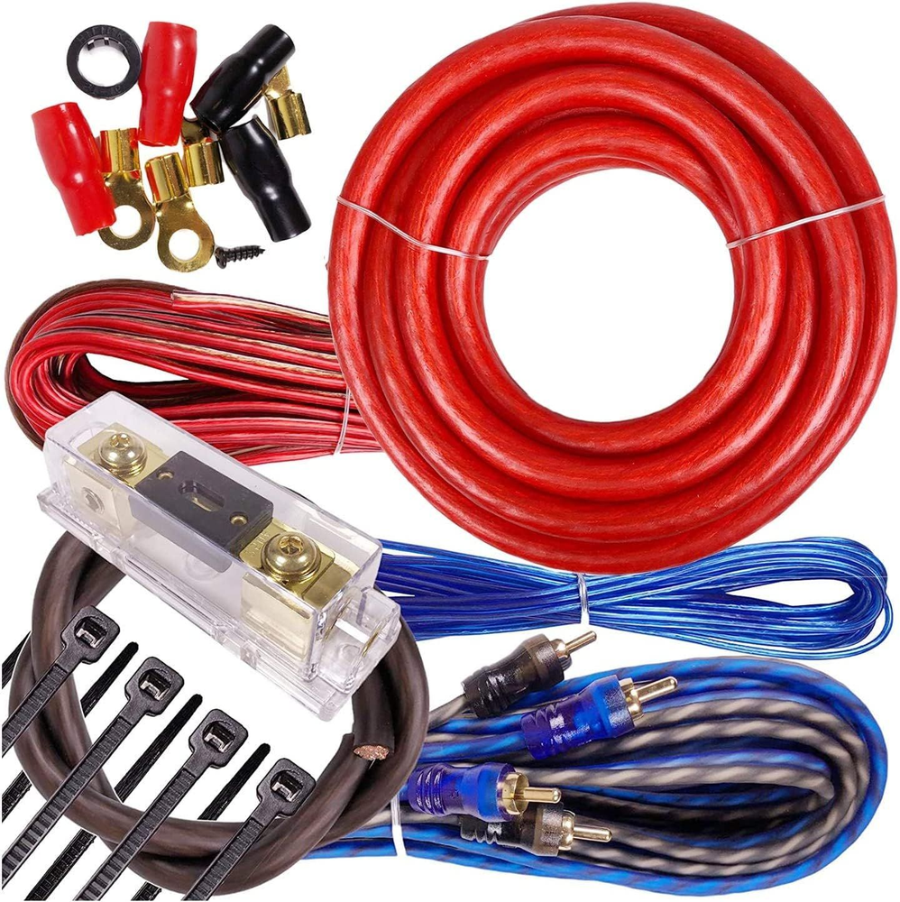 Complete 3000W Gravity 4 Gauge Amplifier Installation Wiring Kit / BLUE