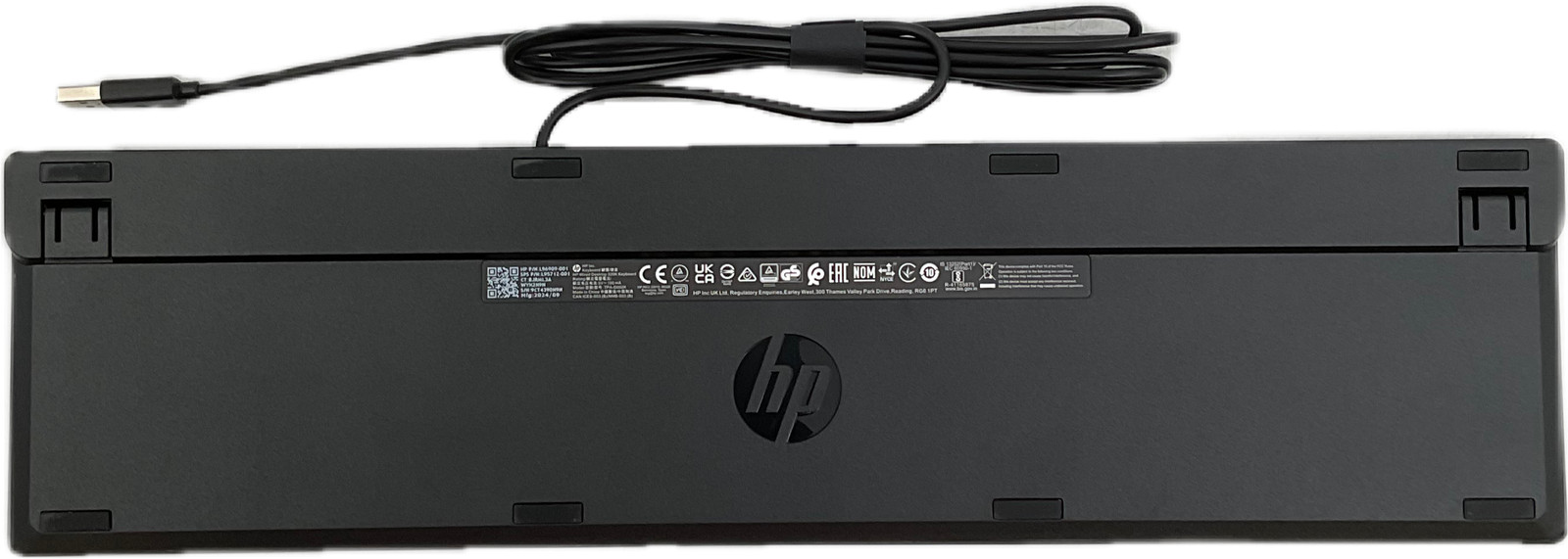 HP 320K Slim Wired USB Desktop Keyboard Black QWERTY English L96909