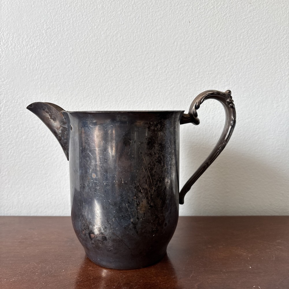 Vintage Antique Silver on Copper 6.5" Serving Pitcher Silver Plated