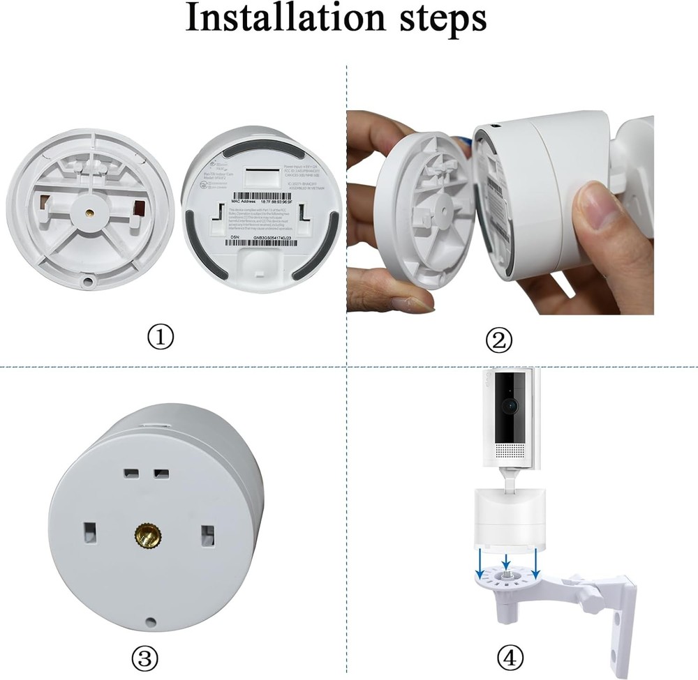 Wall Mount Compatible with Ring Pan Tilt Indoor Camera,Adjustable Wall Mount ...