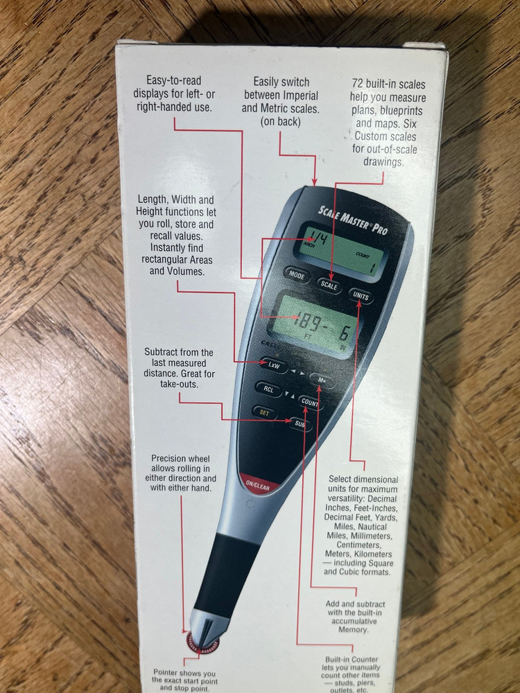 Scale Master Pro 6025 Digital Plan Measuring Tool Model Hard Case New Open Box