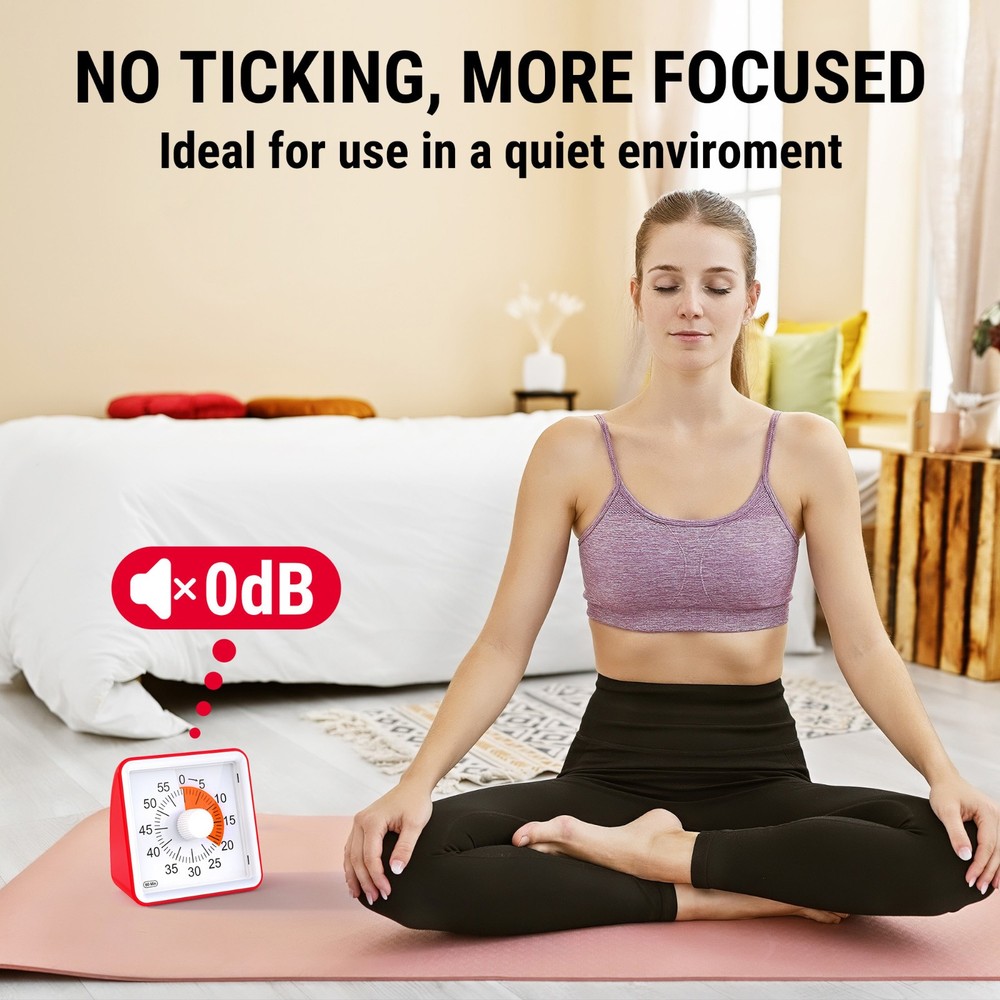 ThermoPro TM021 Visual Timer for Kids 60-Minute Countdown Kitchen Timer Silent