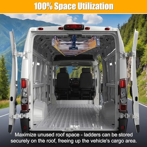 Van Interior Ladder Storage Mounting Kit,Utilizes Overhead and Interior