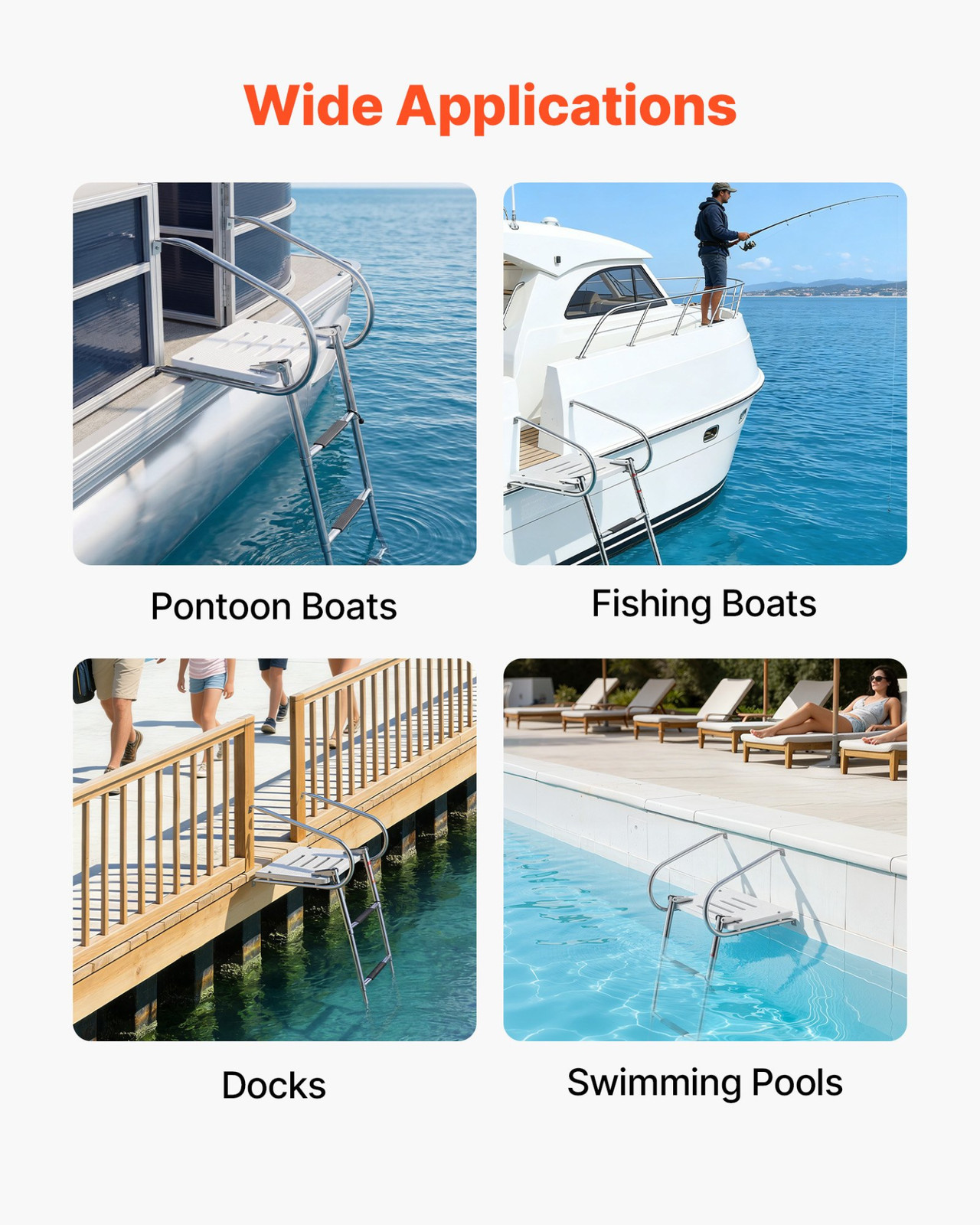 Boat Ladder, 3 Steps, Pontoon Boats