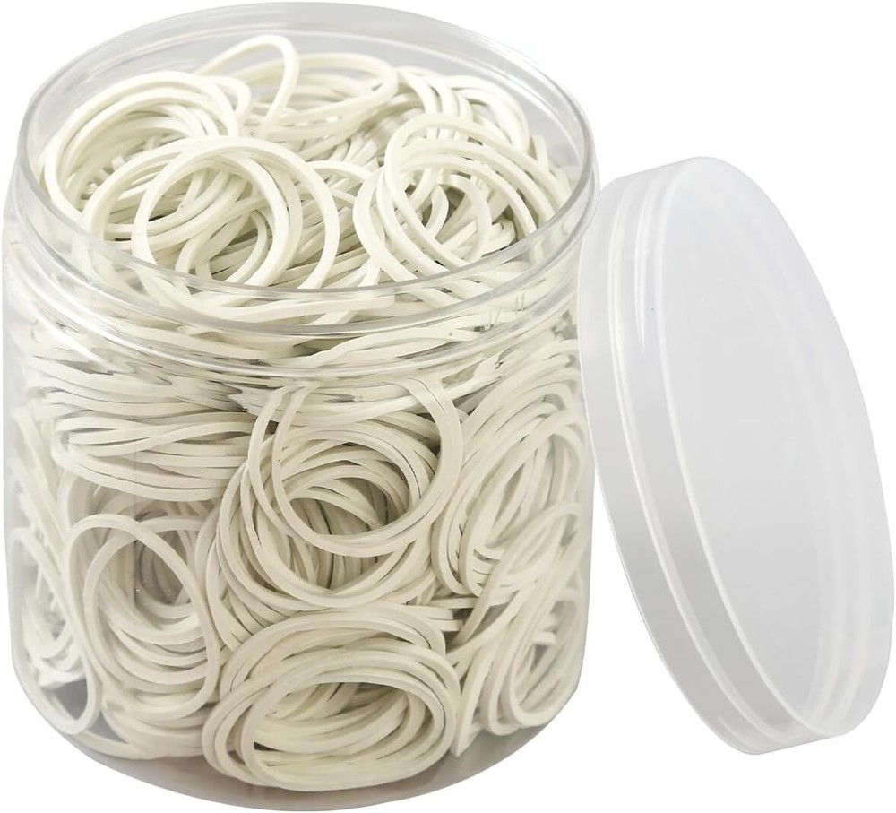 600Pcs 1inch Small Rubber Bands Stretchable Elastics White