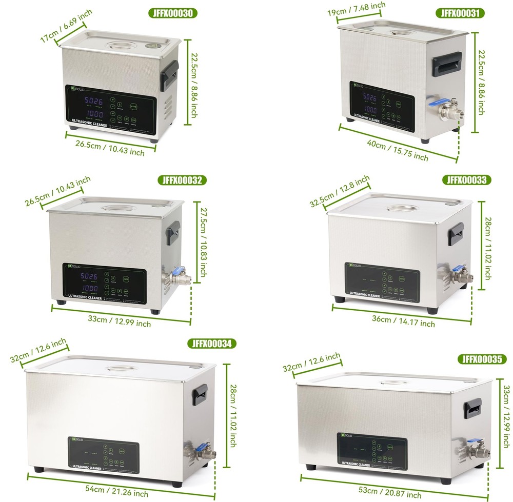 U.S. Solid 22L Digital Ultrasonic Cleaner 28/40kHz Dual-Frequency