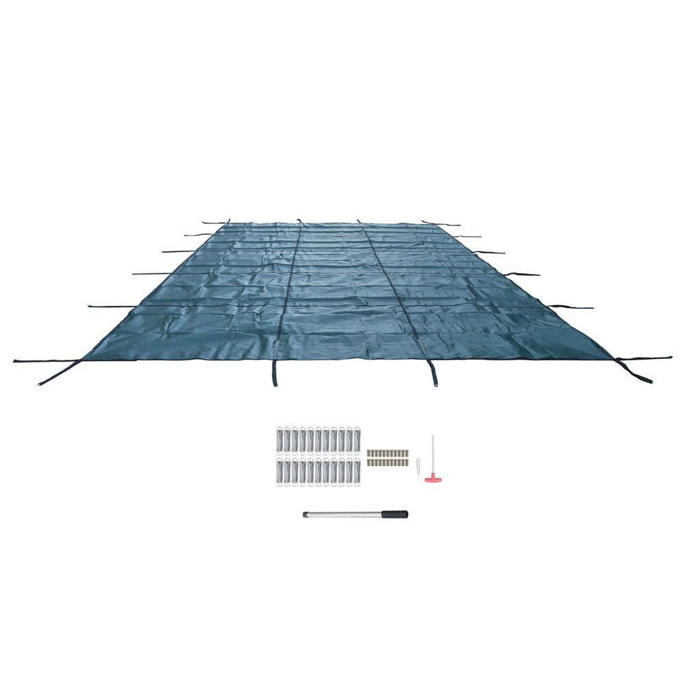 Inground Pool Cover Safety Fits Rectangle Swimming Pool Mesh Solid Pool Cover