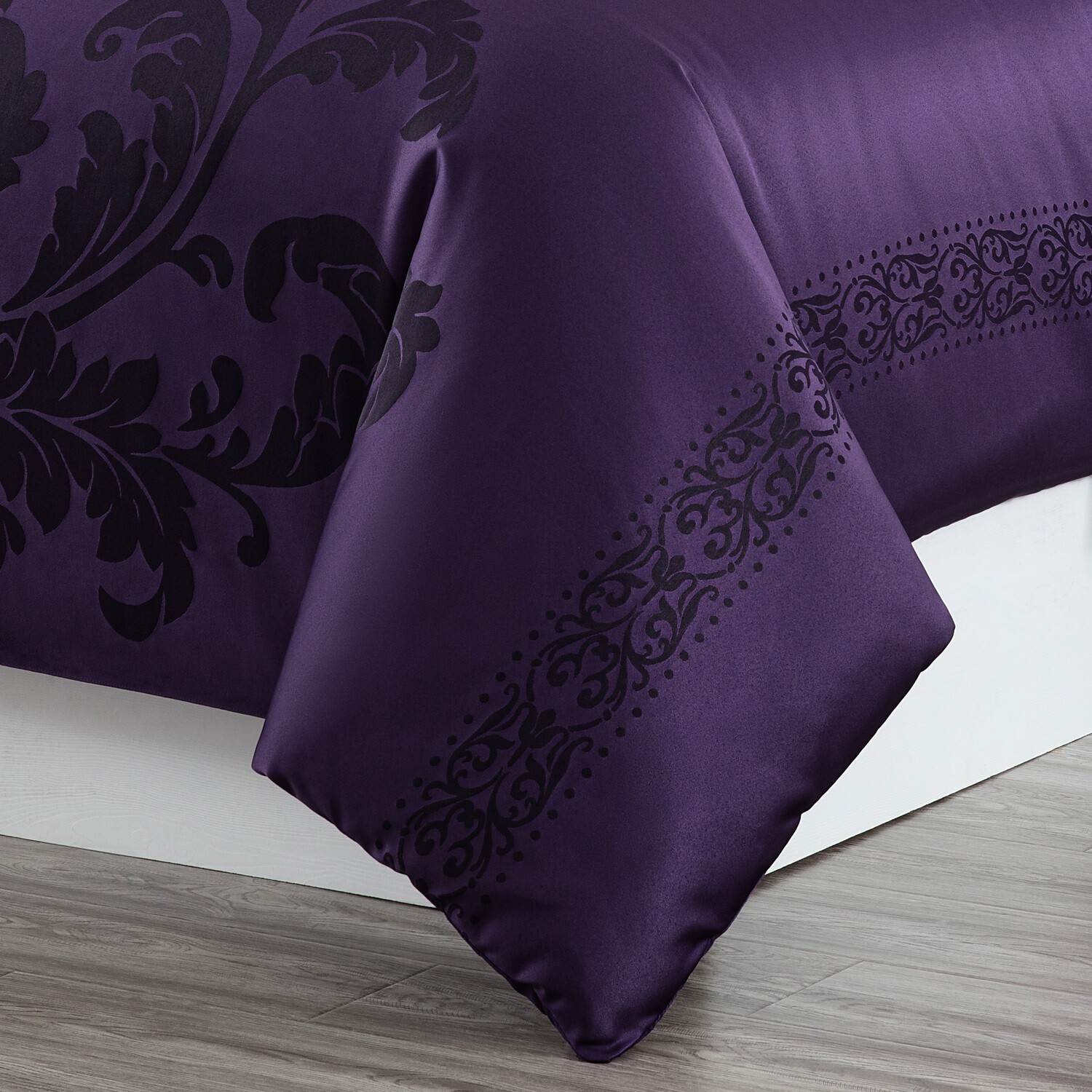 Chezmoi Collection 7-Piece Luxury Jacquard Floral Bed in a Bag Comforter Set