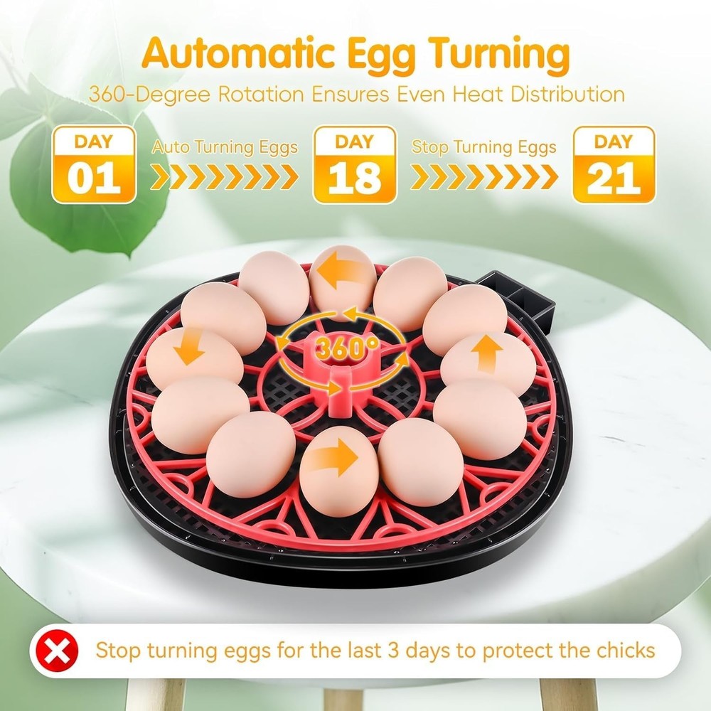 Egg Incubator, Automatic Egg Turner Egg Incubator, Automatic and Adjustable Egg