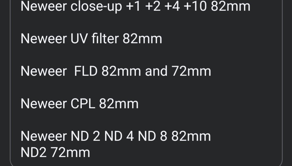 Neweer filter set 82mm 12pc