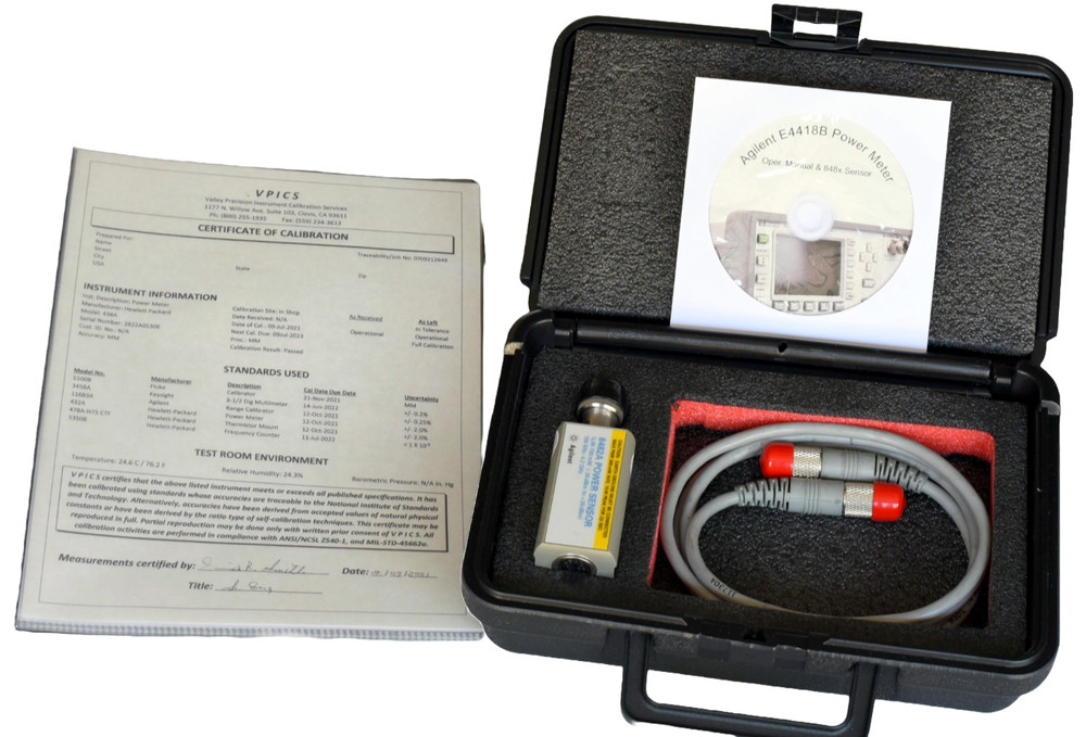 Agilent E4418B EPM RF Power Meter System | 8481A Sensor | E9288A Cable | Case