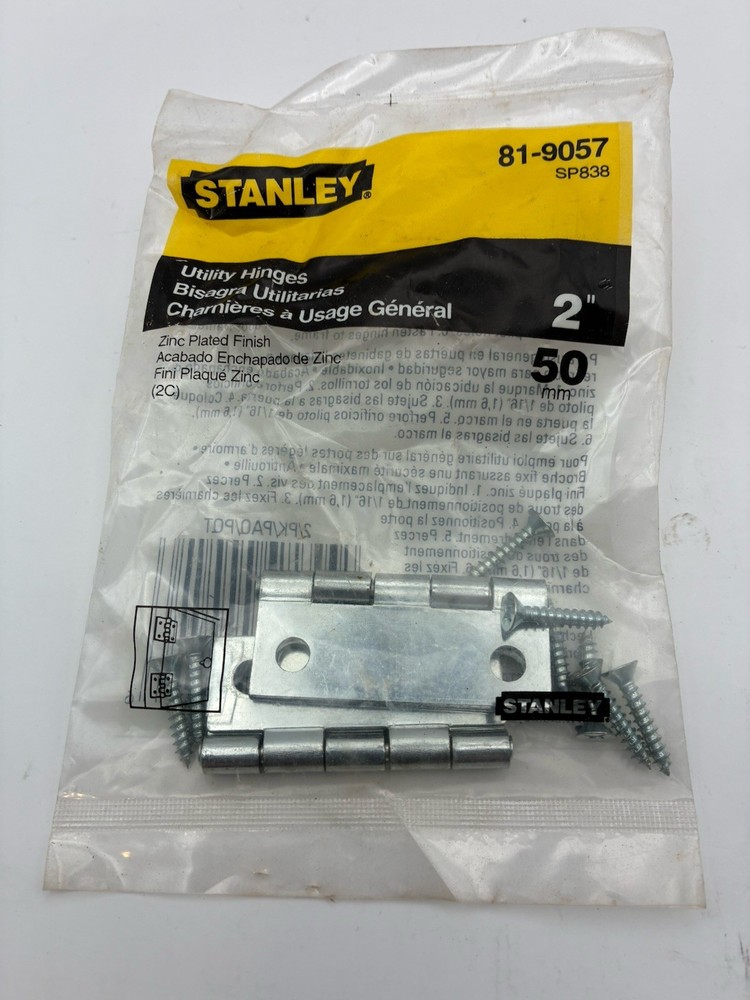STANLEY 2  INCH UTILITY HINGES, 81-9057