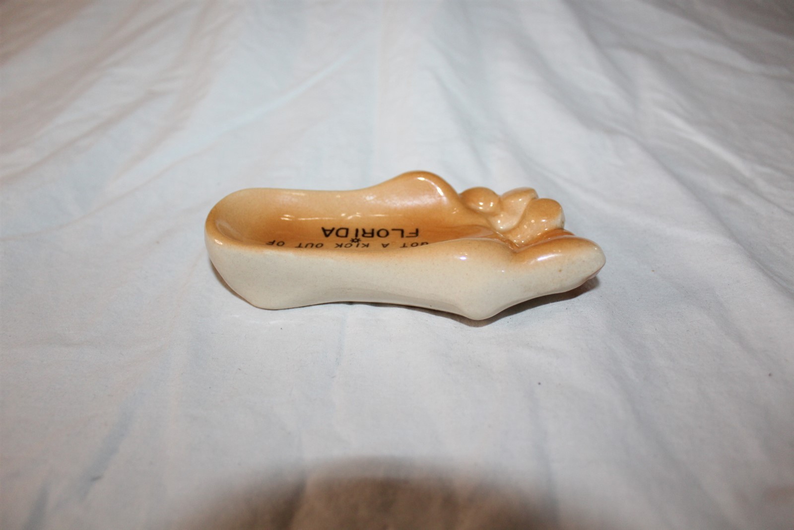 Ceramic Souvenir We Got A Kick Out Of Florida 5" Footprint Vintage