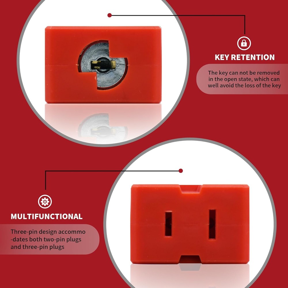 4 PCS Plug Locks Electrical Cord Plug Lockout Device 2 Pack Locking Safety Lock