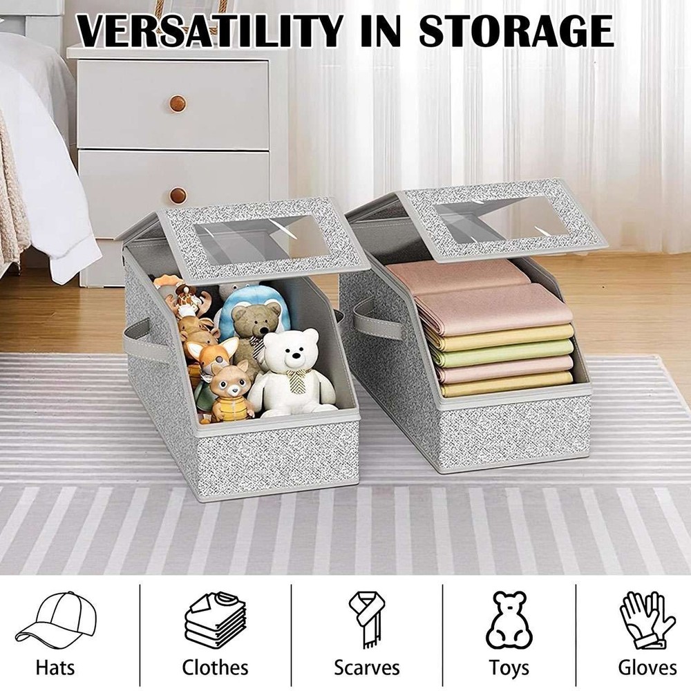 Stackable Hat Storage Organizer for Baseball Caps 12 Caps Hat Box with Lid