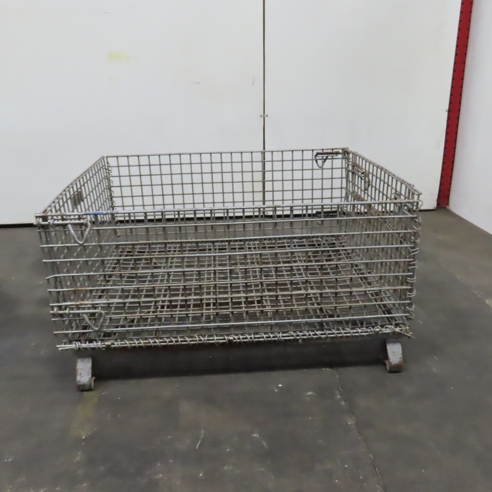 48" x 40" x 18" Deep Steel Collapsible Stackable Wire Bulk Bin Container
