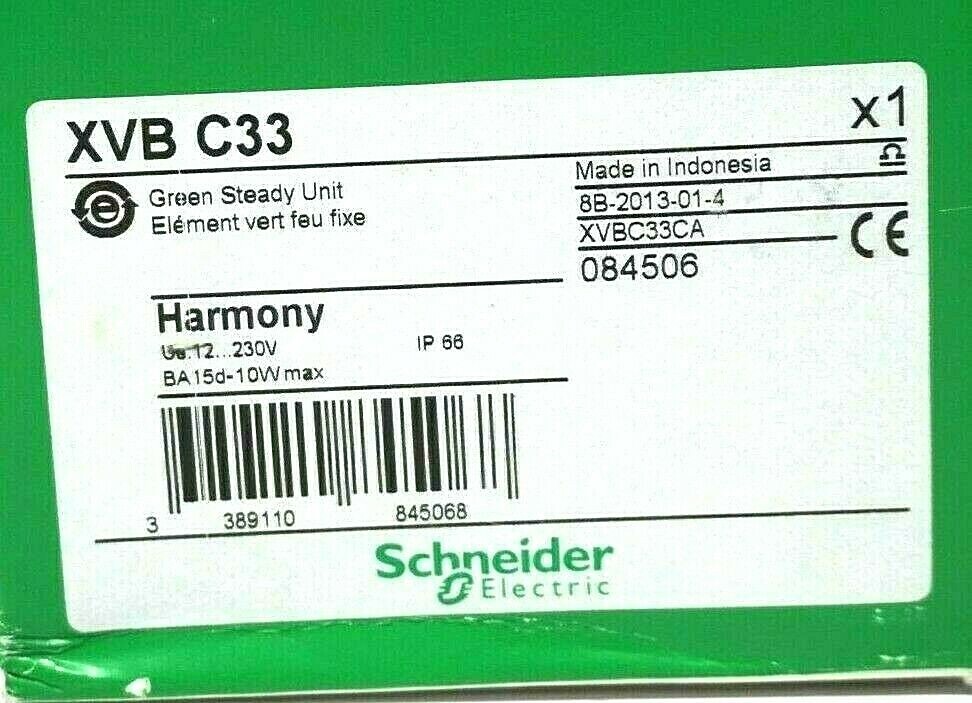 NEW SCHNEIDER ELECTRIC XVBC33 GREEN STEADY UNIT