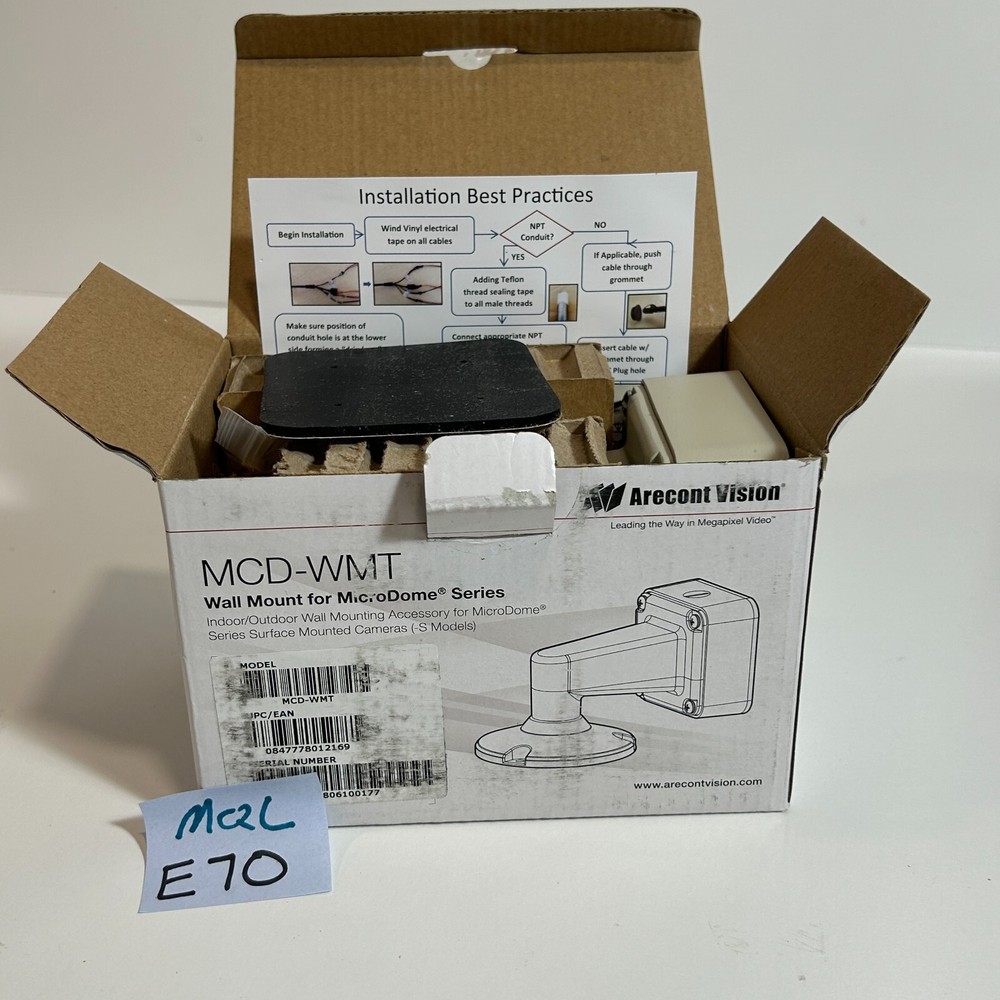Arecont Vision MicroDome Wall mount Surface Mount IP Cameras MCD-WMT (E70)
