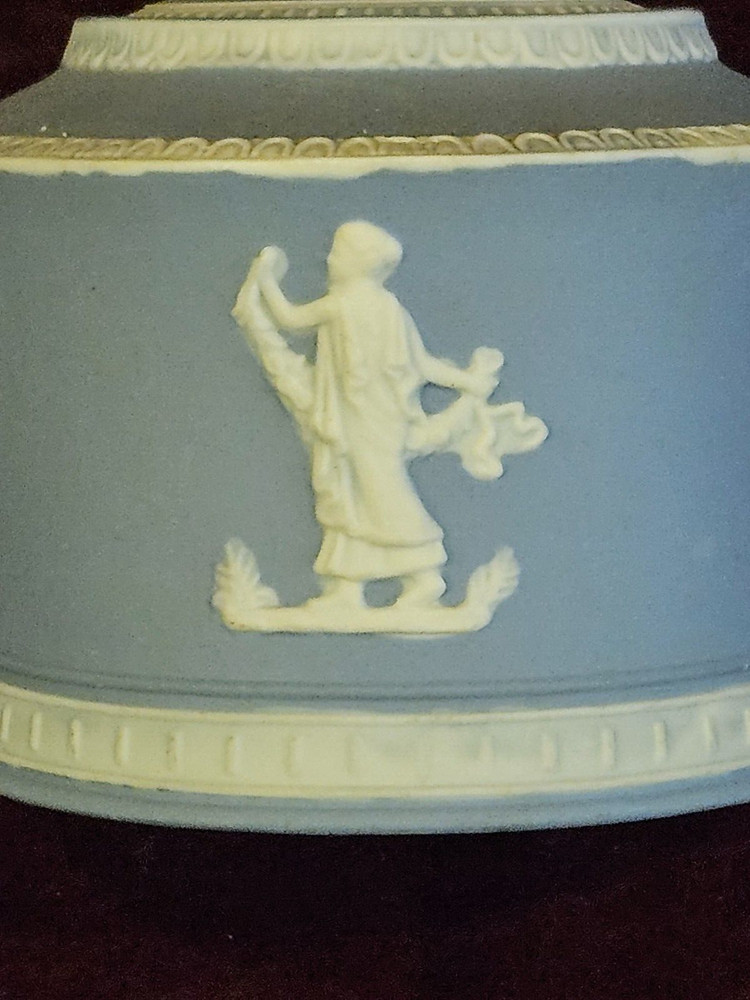 Neoclassical Embossed Cream on Blue Single Teapot