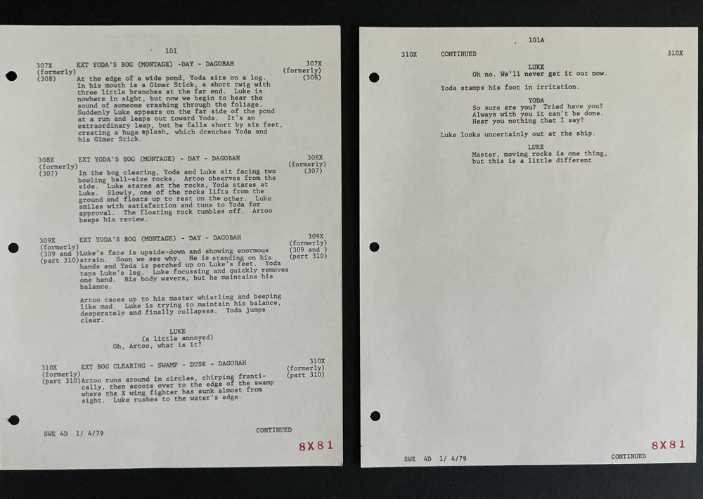 Empire Strikes Back Fourth Draft Shooting Script Oct 24 '78 Lucasfilm Coded Copy