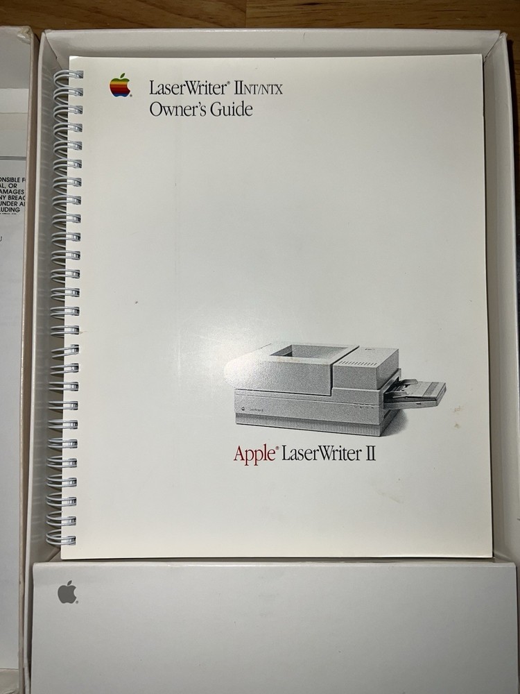 1988 Apple LaserWriter II NT/NTX Printer Accessory Kit Box Manual +Inserts NICE!