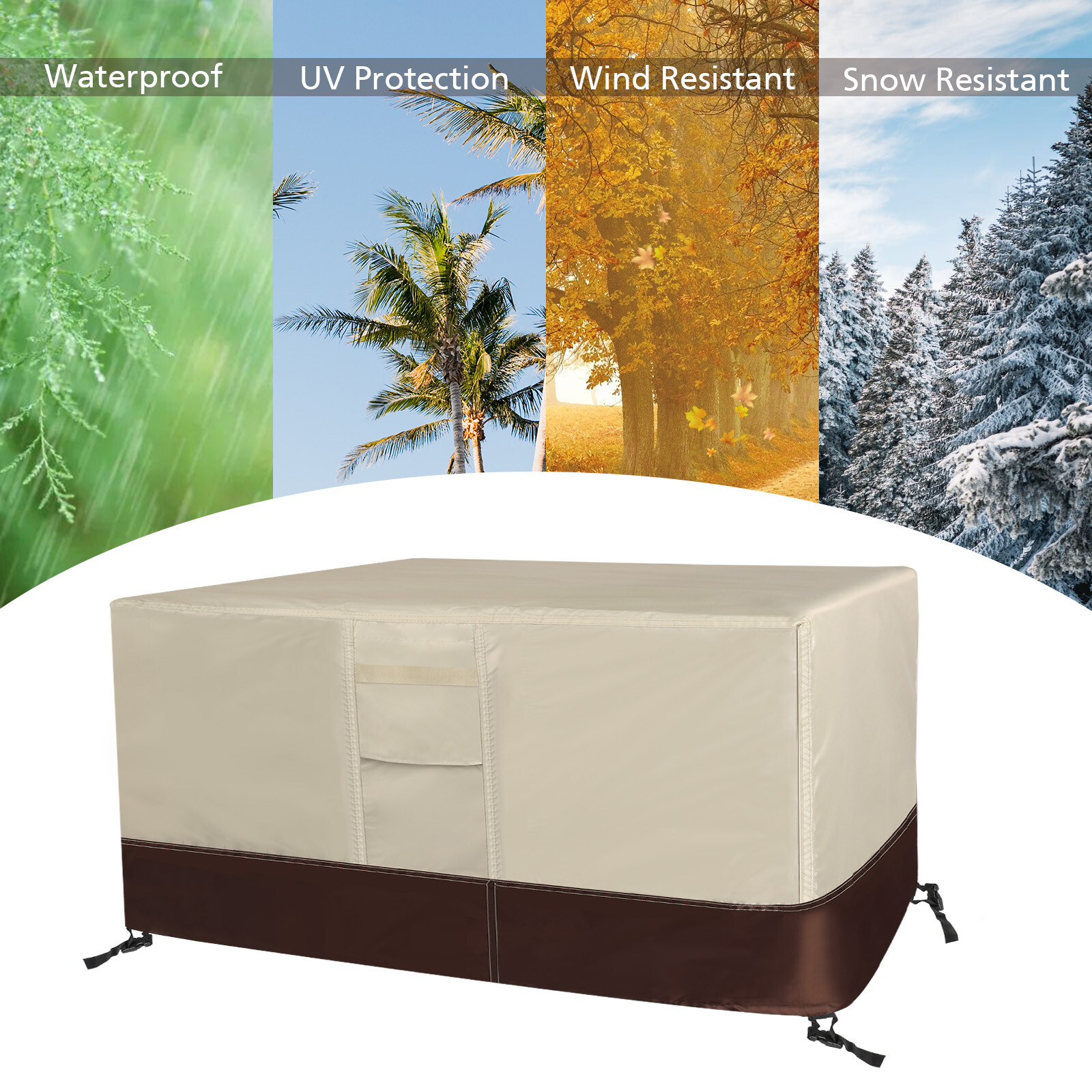 Upgrade Outdoor Furniture Cover Heavy Duty Waterproof Patio Table Cover 3-Color