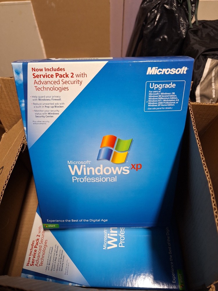 Windows XP Pro Upgrade SP2 – Retail Box – E85‑02666 – New - 2002