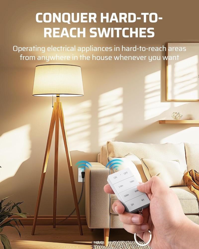 DEWNEWILS Remote Control Outlet with Timer, Indoor Remote Timer Outlet, 100FT...