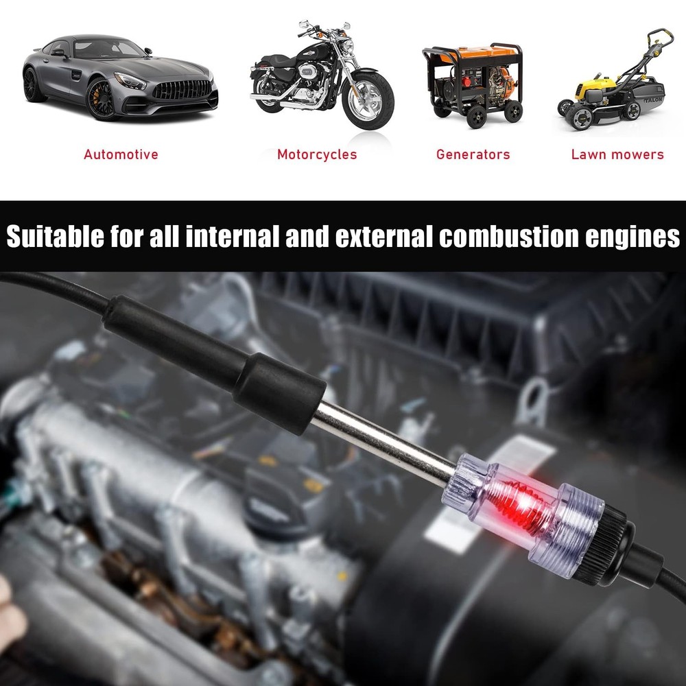 Inline Spark Plug Tester, Auto Straight Boot Engine Ignition Tester, Internal...